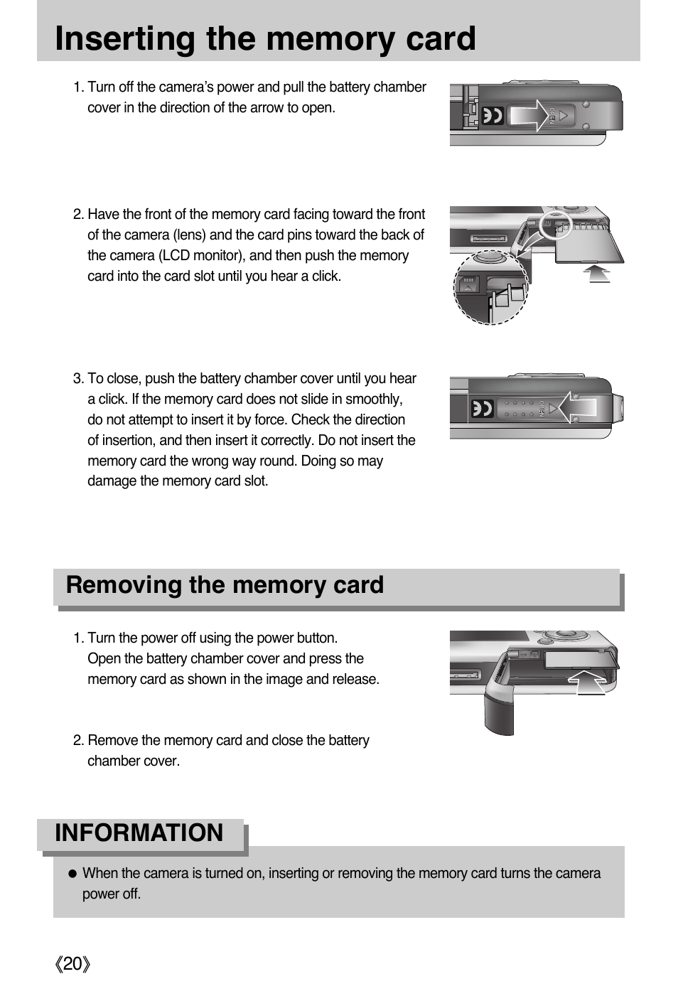 Information | Samsung DIGIMAX i50 User Manual | Page 20 / 156