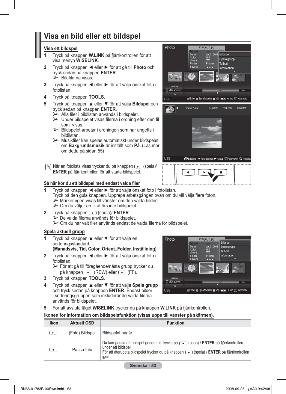 Visa en bild eller ett bildspel | Samsung BN68-01783B-00 User Manual | Page 133 / 389