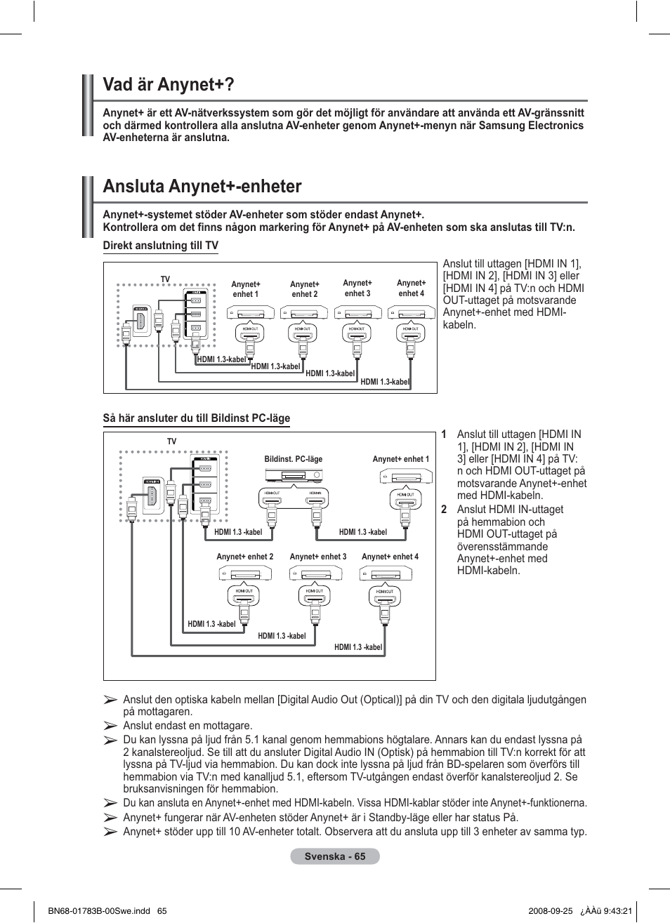 Ansluta anynet+-enheter, Vad är anynet | Samsung BN68-01783B-00 User Manual | Page 145 / 389