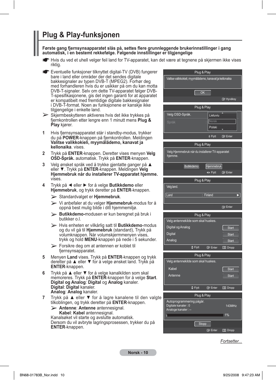 Plug & play-funksjonen | Samsung BN68-01783B-00 User Manual | Page 167 / 389
