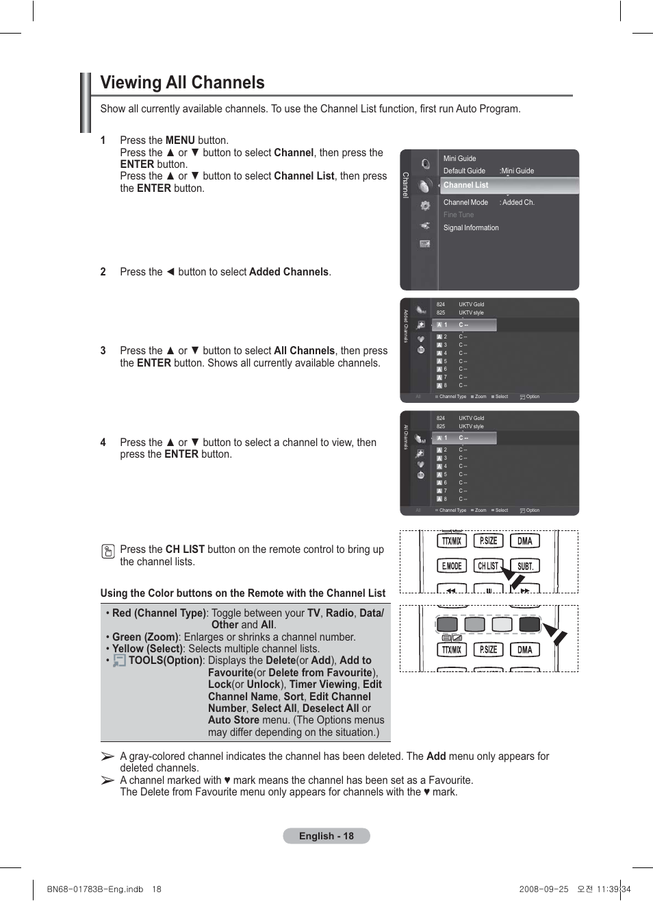 Viewing all channels | Samsung BN68-01783B-00 User Manual | Page 18 / 389