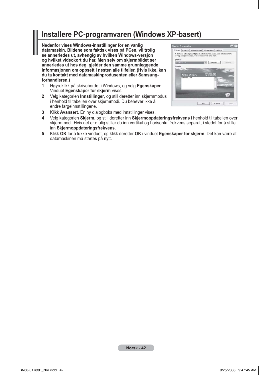 Installere pc-programvaren (windows xp-basert) | Samsung BN68-01783B-00 User Manual | Page 199 / 389