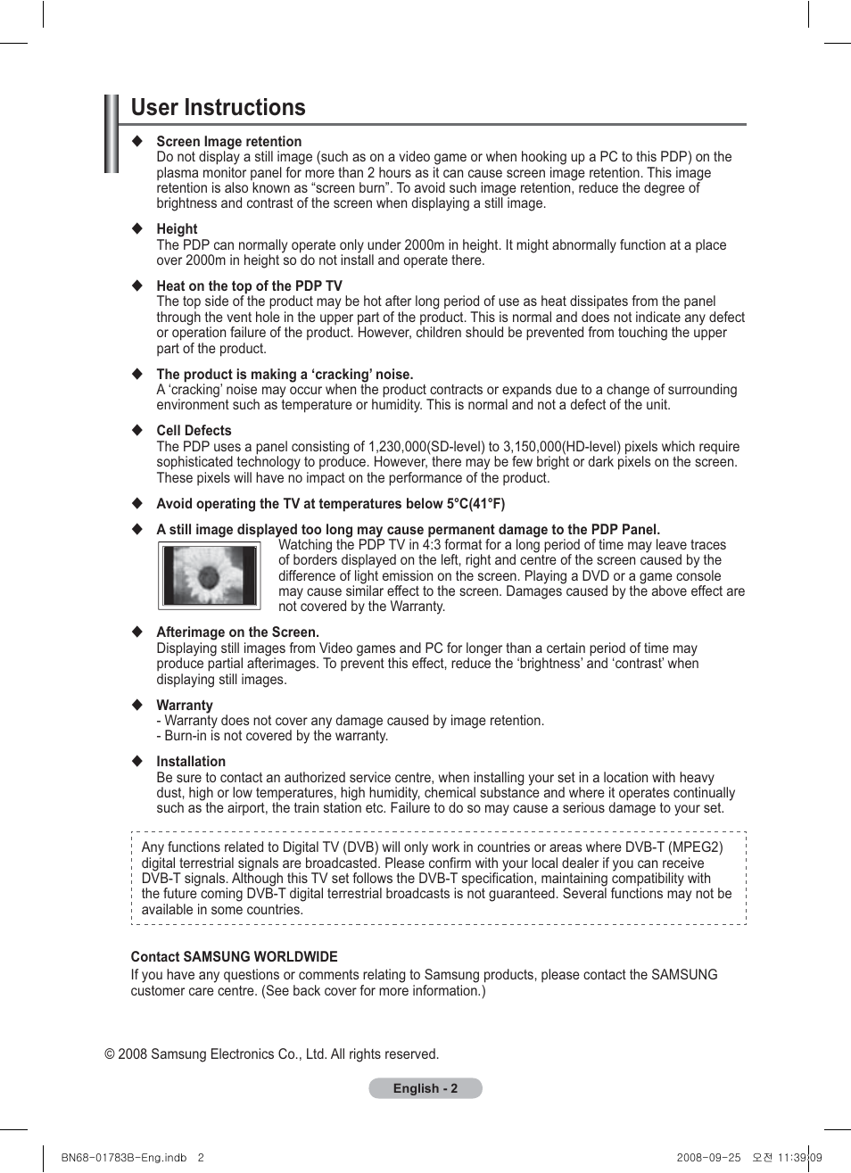 User instructions | Samsung BN68-01783B-00 User Manual | Page 2 / 389