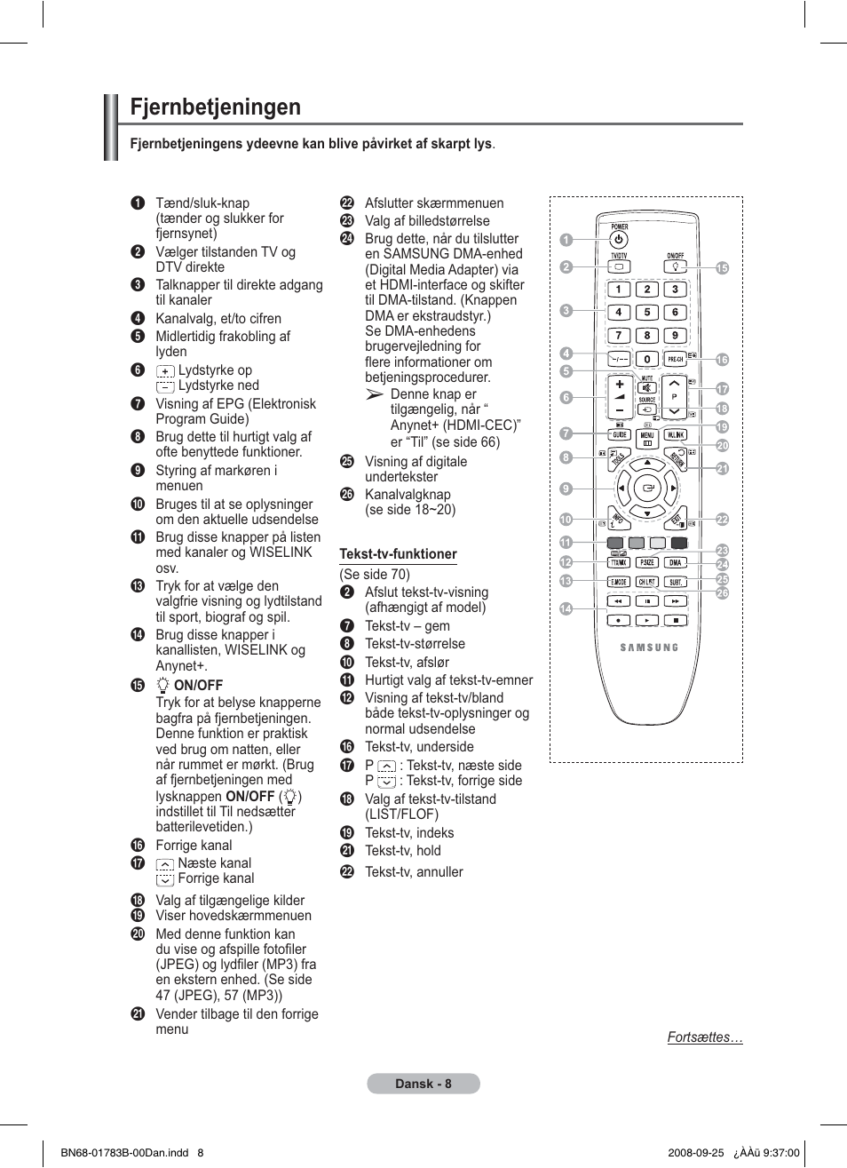 Fjernbetjeningen | Samsung BN68-01783B-00 User Manual | Page 242 / 389