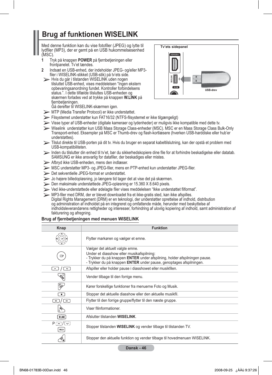 Brug af funktionen wiselink | Samsung BN68-01783B-00 User Manual | Page 280 / 389