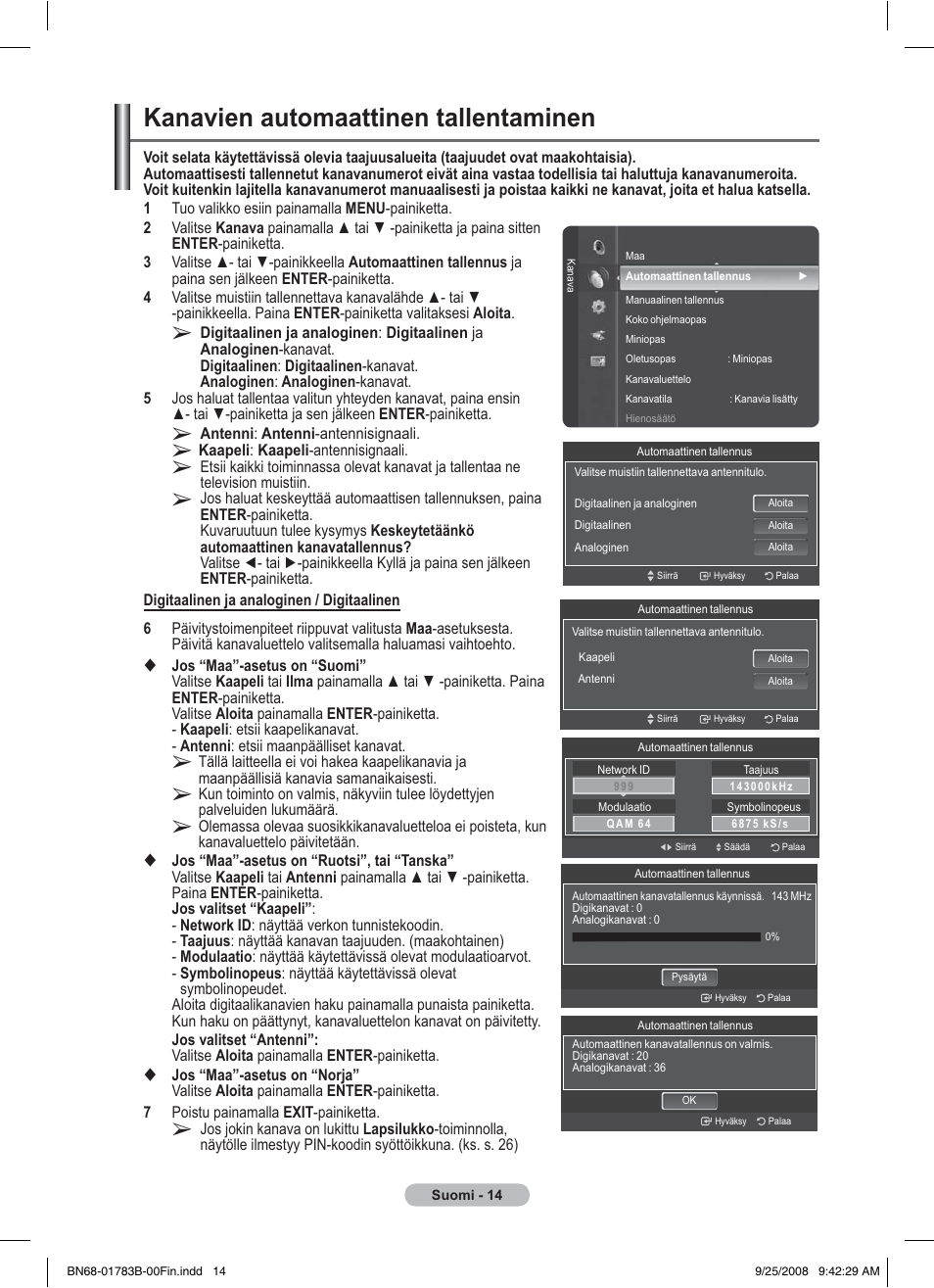 Kanavien automaattinen tallentaminen | Samsung BN68-01783B-00 User Manual | Page 325 / 389