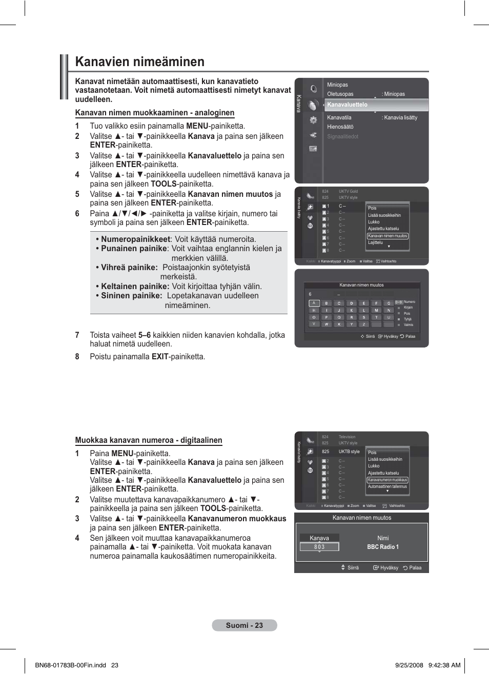 Kanavien nimeäminen | Samsung BN68-01783B-00 User Manual | Page 334 / 389