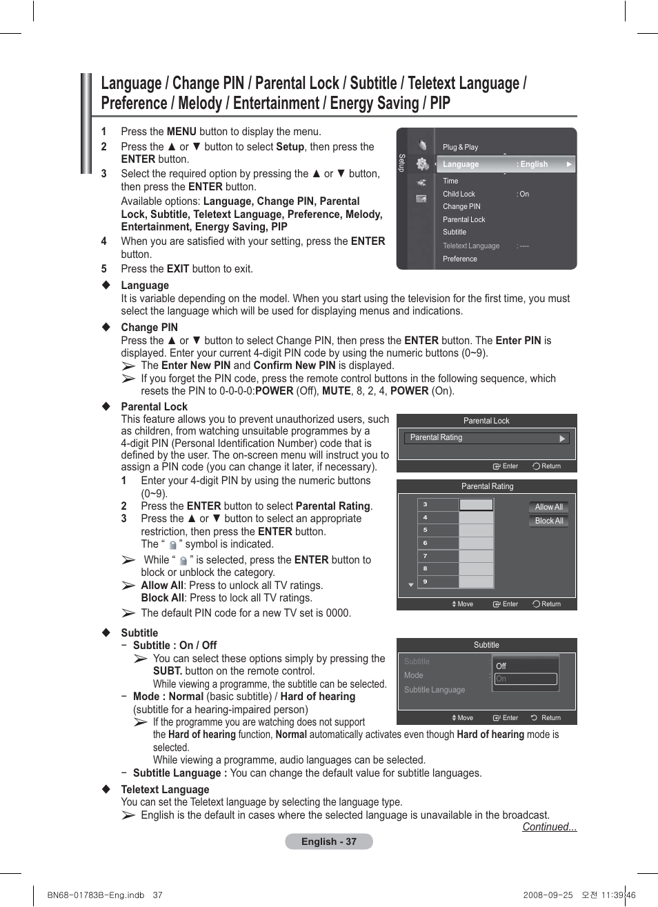 Samsung BN68-01783B-00 User Manual | Page 37 / 389