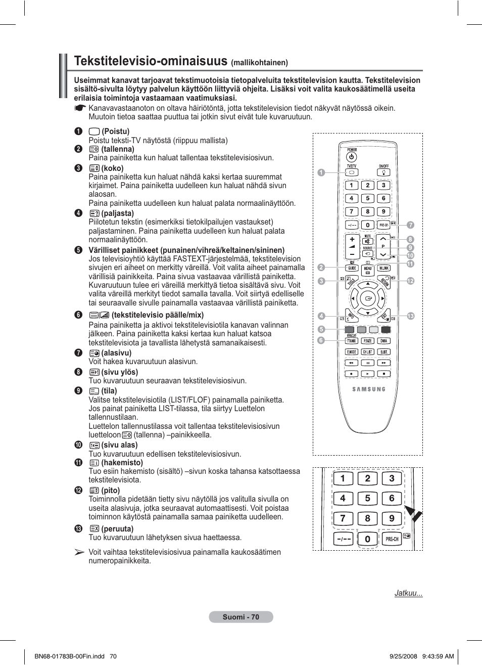 Tekstitelevisio-ominaisuus | Samsung BN68-01783B-00 User Manual | Page 381 / 389
