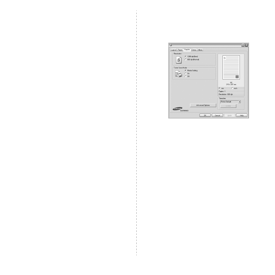 Graphics tab | Samsung SCX-4X26 User Manual | Page 109 / 139