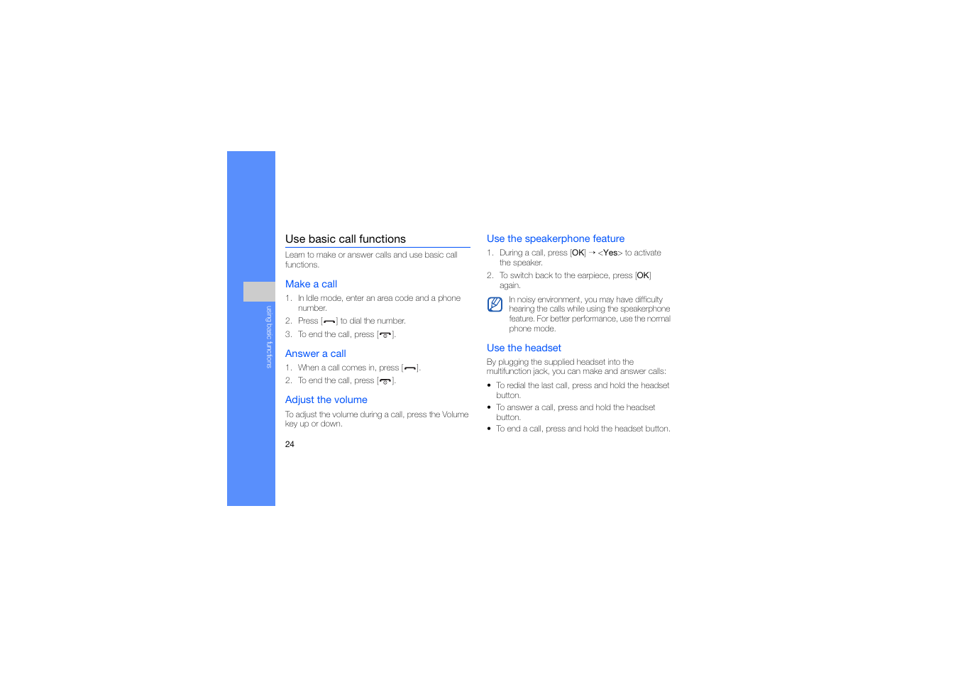Use basic call functions | Samsung C5212 User Manual | Page 29 / 57