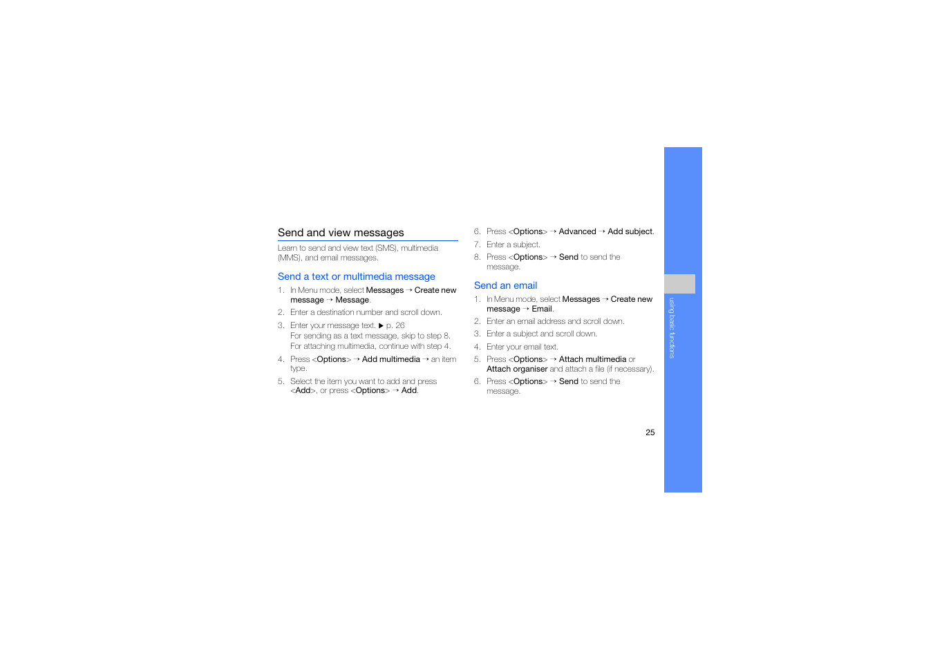 Send and view messages | Samsung C5212 User Manual | Page 30 / 57