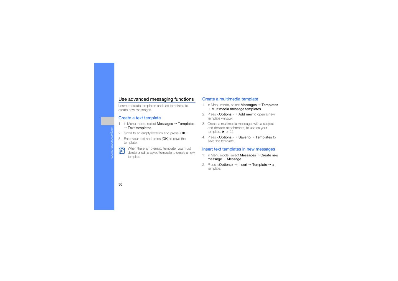 Use advanced messaging functions | Samsung C5212 User Manual | Page 41 / 57
