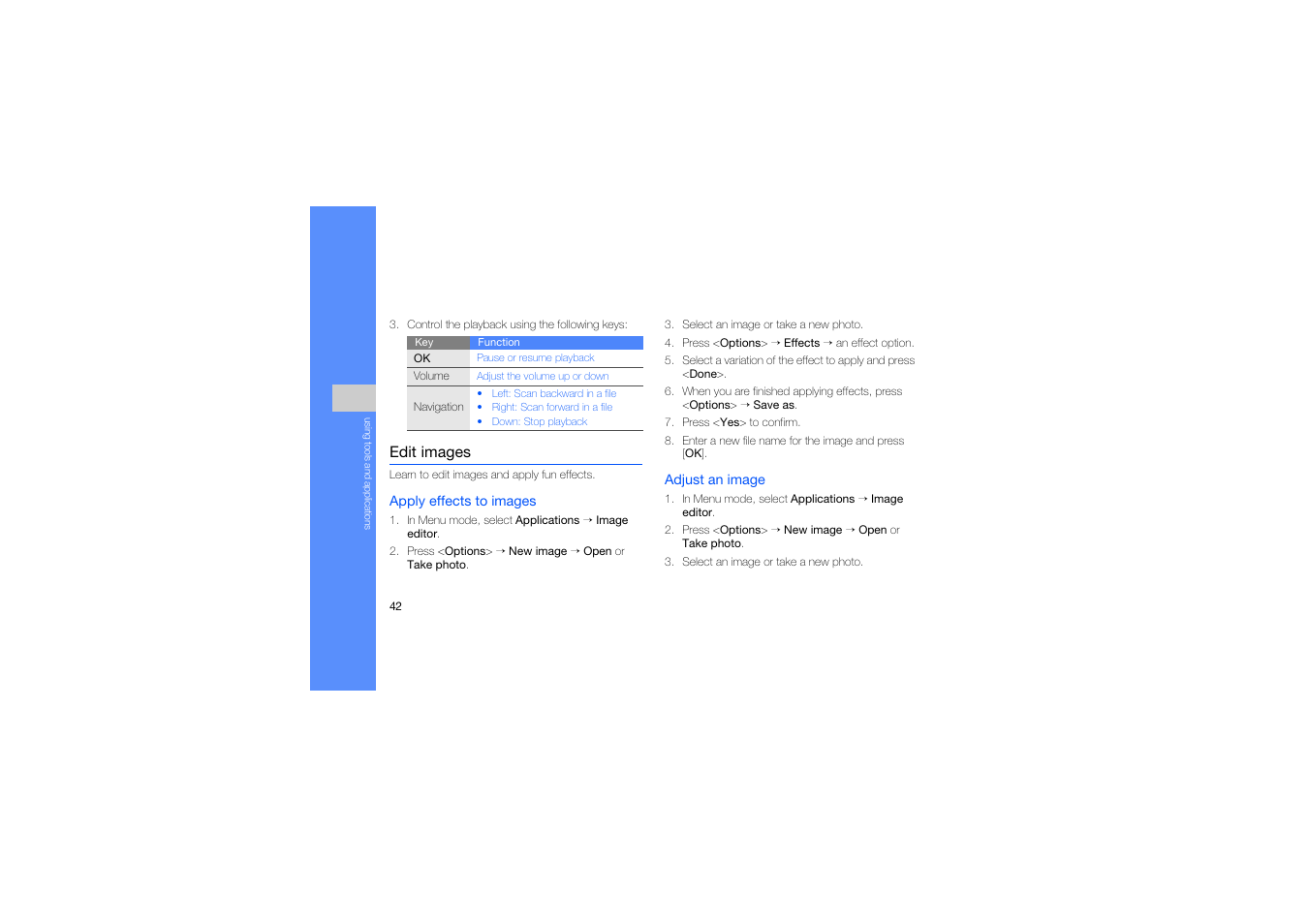 Edit images | Samsung C5212 User Manual | Page 47 / 57