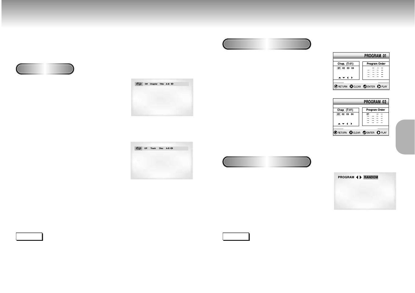Repeat play program play & random play | Samsung DVD-M201 User Manual | Page 10 / 19