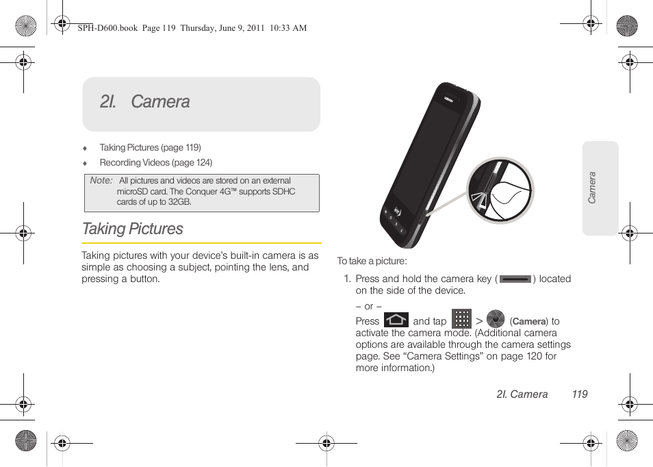 2i. camera, Taking pictures, Camera | Samsung D-44867 User Manual | Page 133 / 250