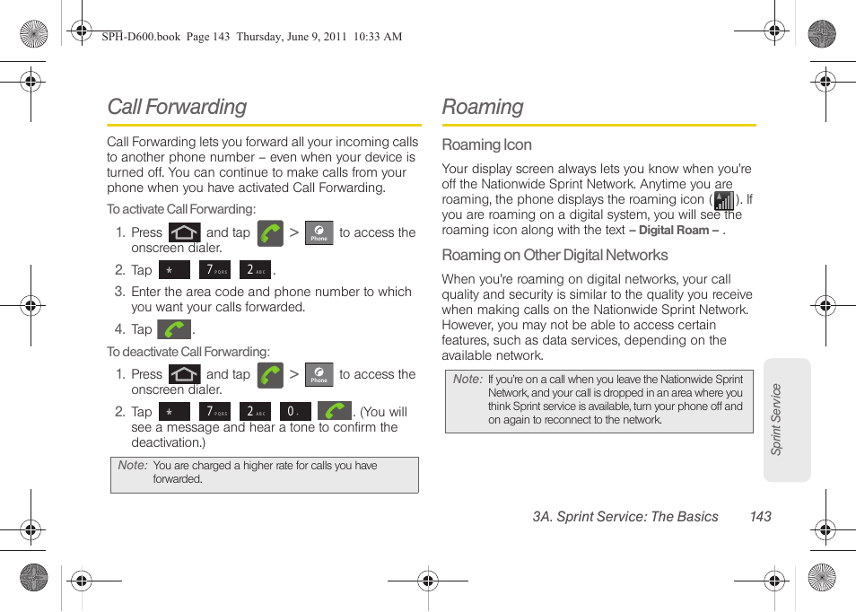 Call forwarding, Roaming | Samsung D-44867 User Manual | Page 157 / 250