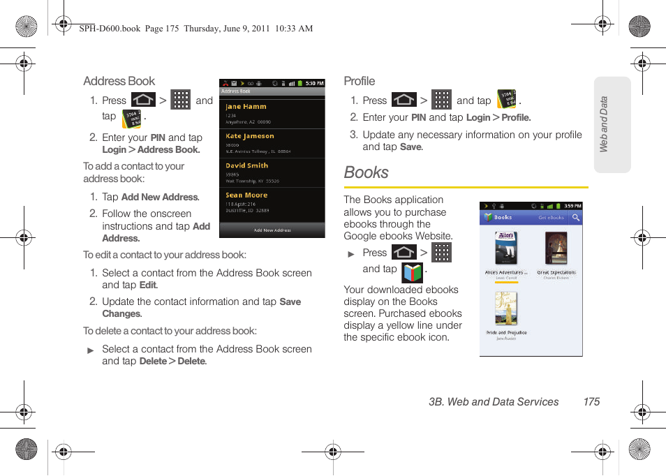 Books | Samsung D-44867 User Manual | Page 189 / 250