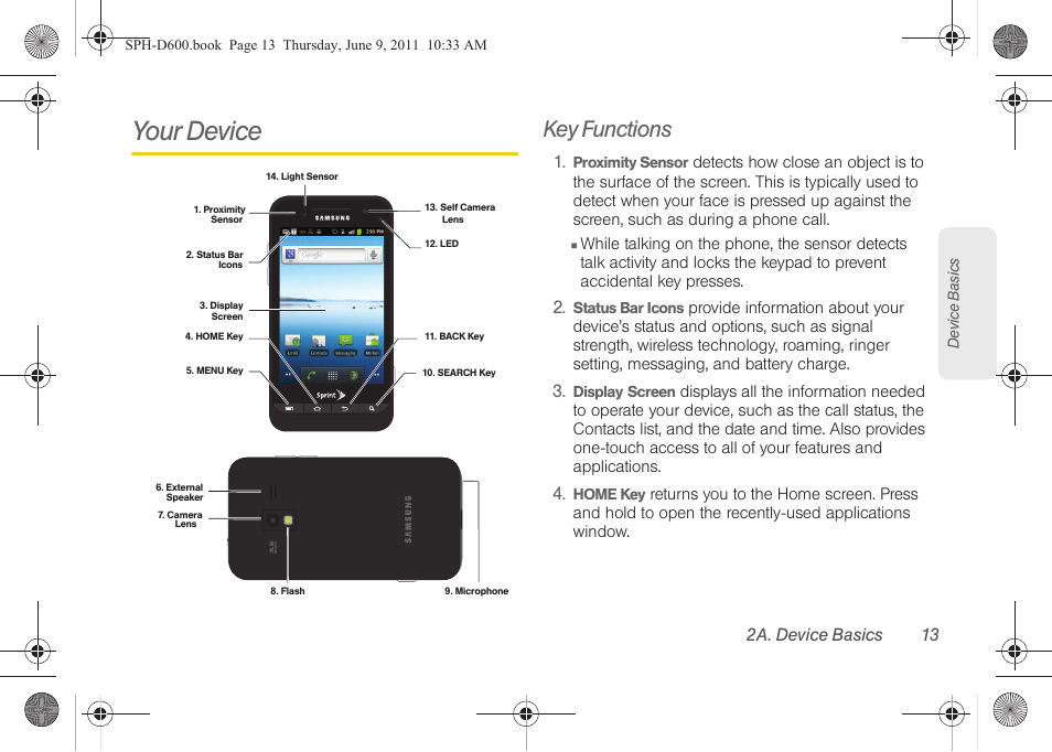 Your device, Key functions | Samsung D-44867 User Manual | Page 27 / 250