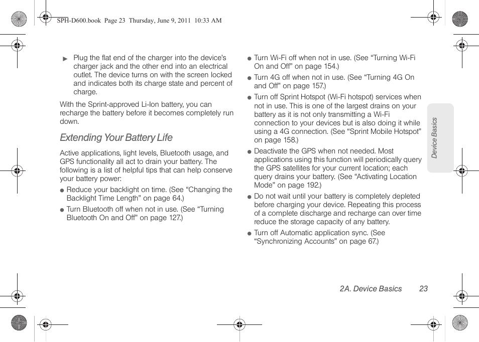 Extending your battery life | Samsung D-44867 User Manual | Page 37 / 250