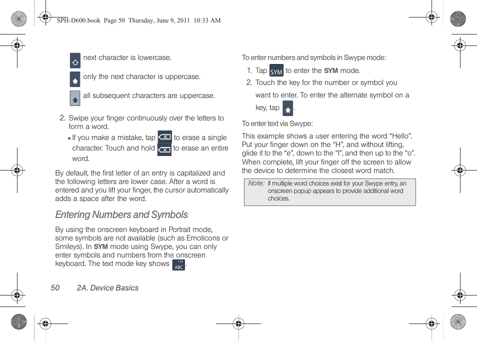 Entering numbers and symbols | Samsung D-44867 User Manual | Page 64 / 250