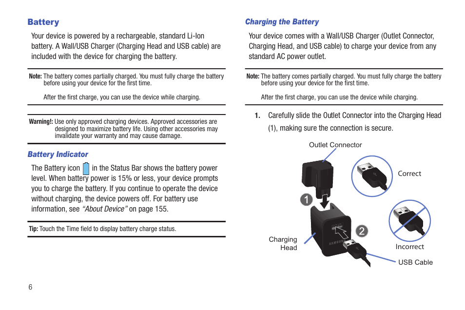 Battery | Samsung Galaxy Tab 8.9 User Manual | Page 10 / 188