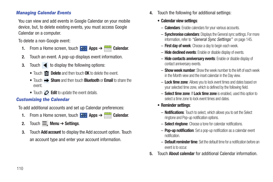 Samsung Galaxy Tab 8.9 User Manual | Page 114 / 188