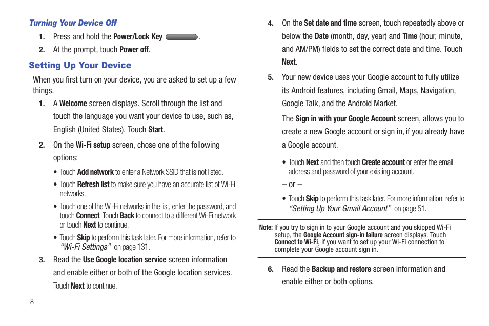 Setting up your device | Samsung Galaxy Tab 8.9 User Manual | Page 12 / 188