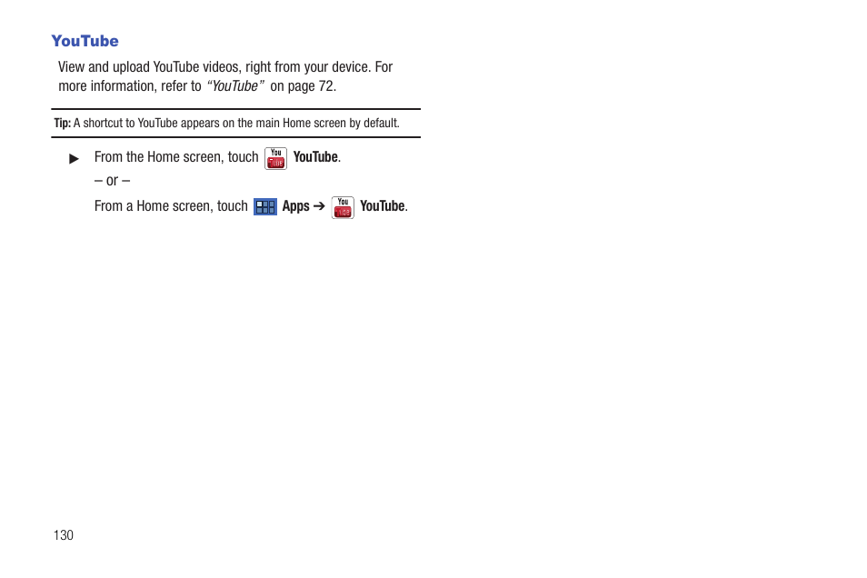 Youtube | Samsung Galaxy Tab 8.9 User Manual | Page 134 / 188