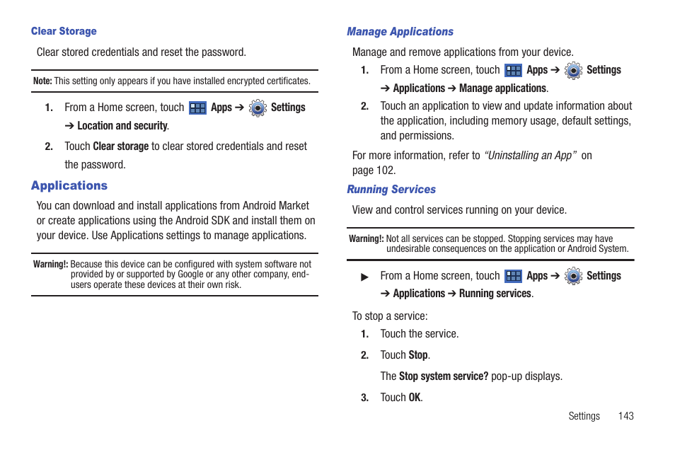 Applications | Samsung Galaxy Tab 8.9 User Manual | Page 147 / 188