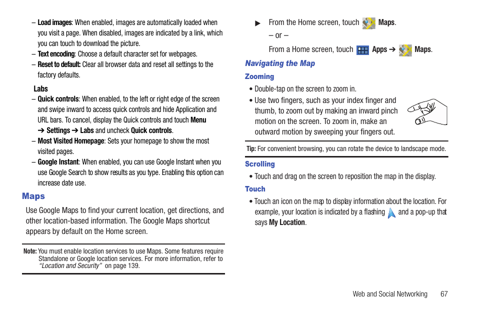 Maps | Samsung Galaxy Tab 8.9 User Manual | Page 71 / 188