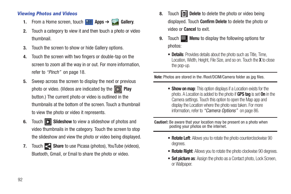 Samsung Galaxy Tab 8.9 User Manual | Page 96 / 188