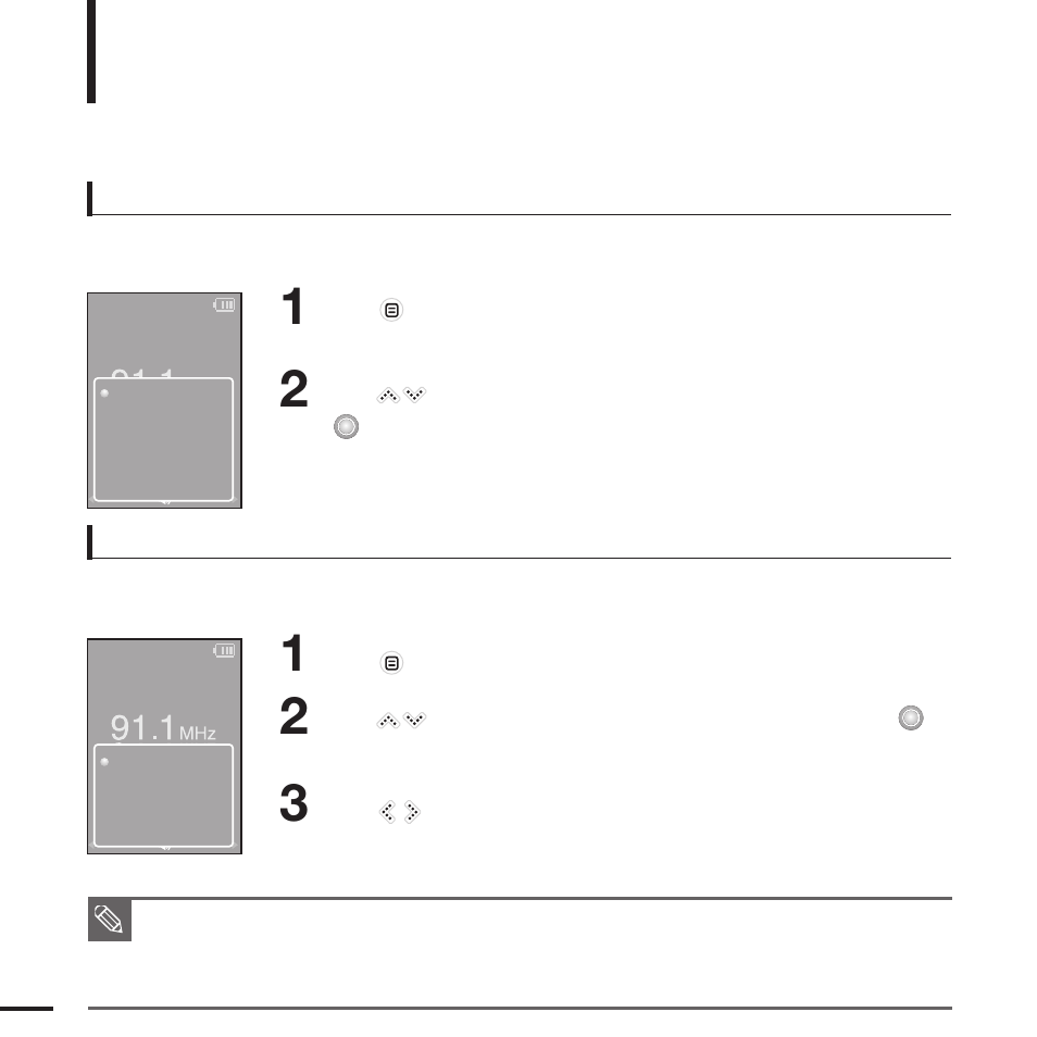 Listening to fm radio, Continued) | Samsung YP-K5JAB User Manual | Page 34 / 57