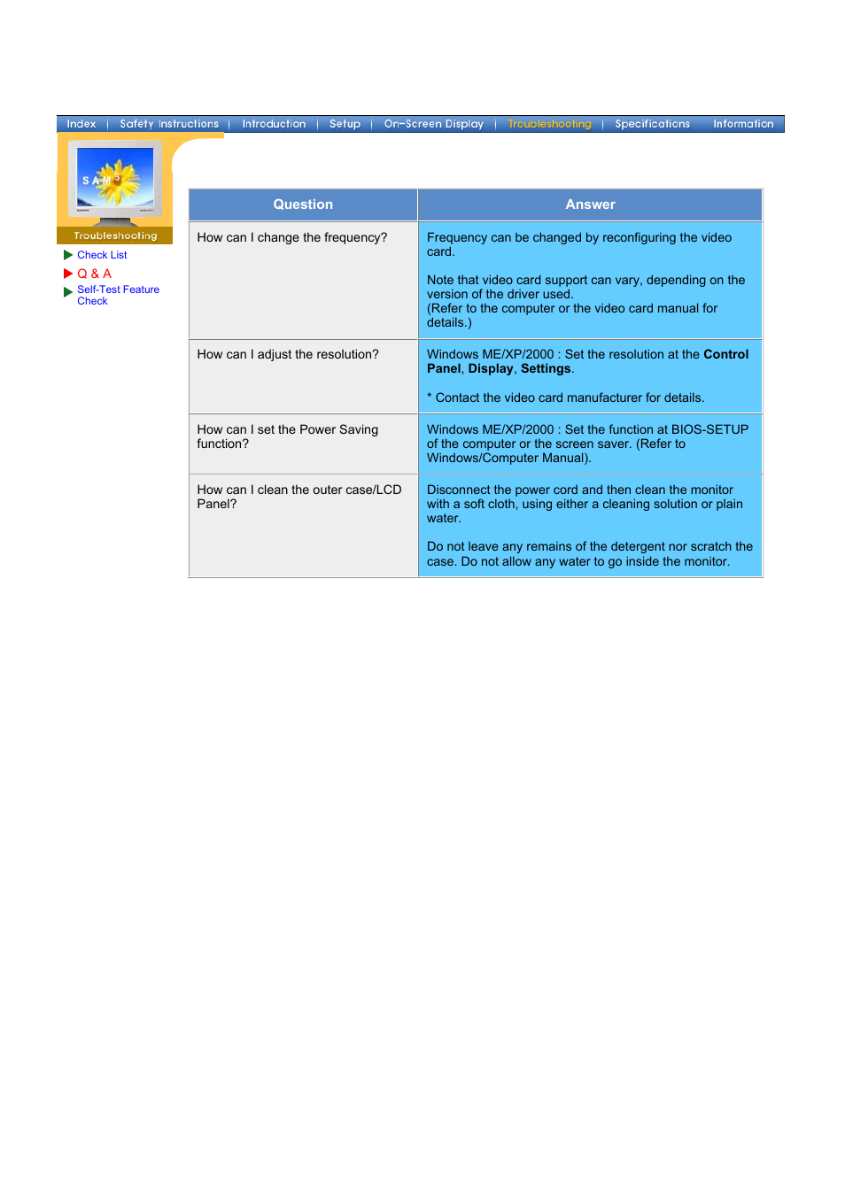 Q & a | Samsung 174T User Manual | Page 47 / 80