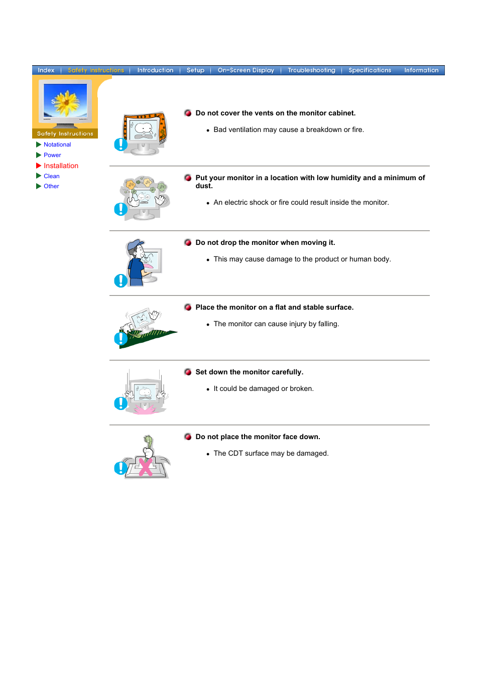Installation | Samsung 174T User Manual | Page 5 / 80