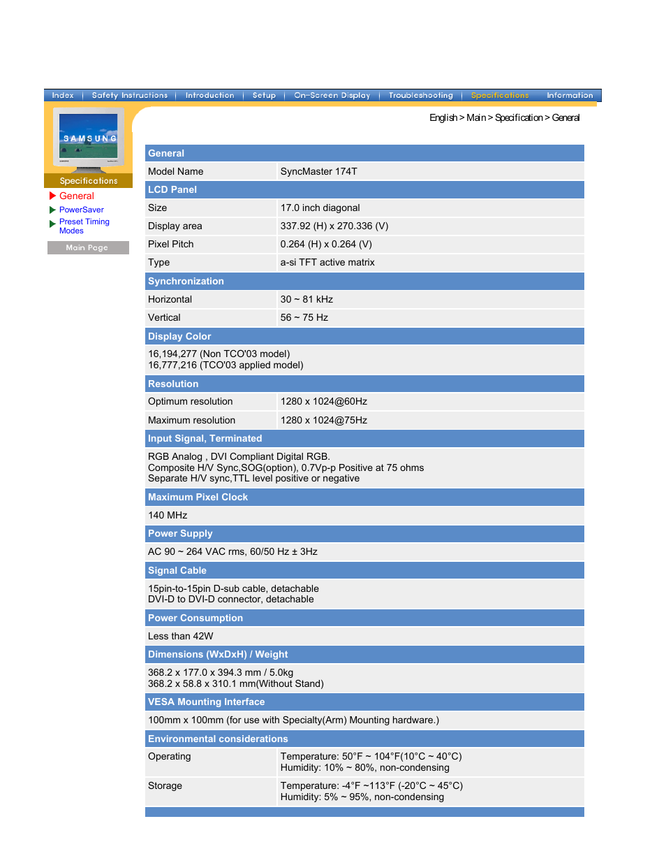 Samsung 174T User Manual | Page 62 / 80