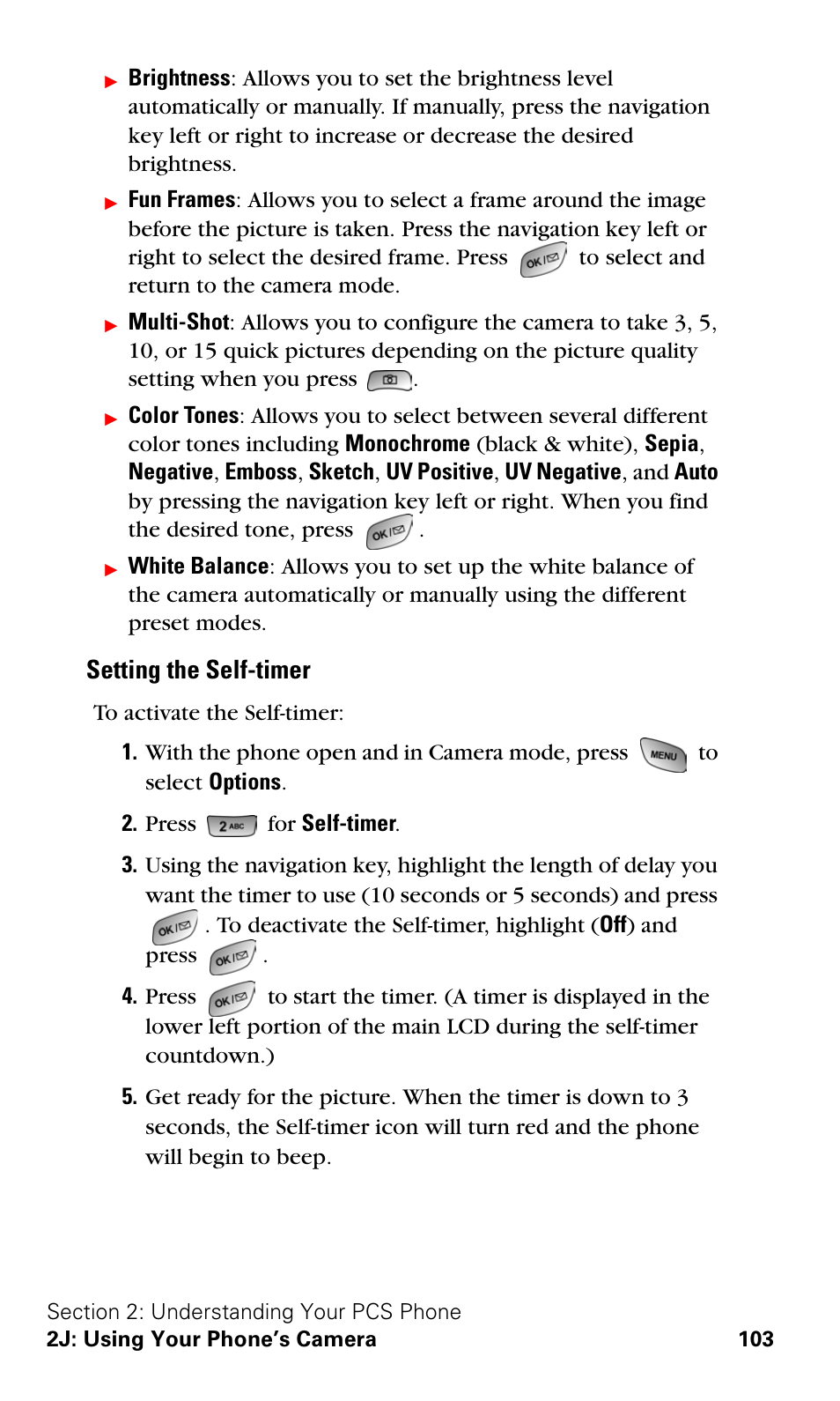 Setting the self-timer | Samsung A600 User Manual | Page 113 / 186