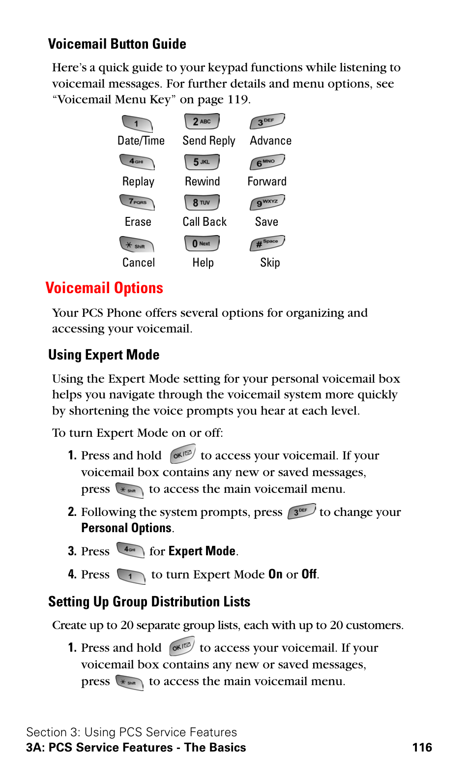 Voicemail options | Samsung A600 User Manual | Page 126 / 186