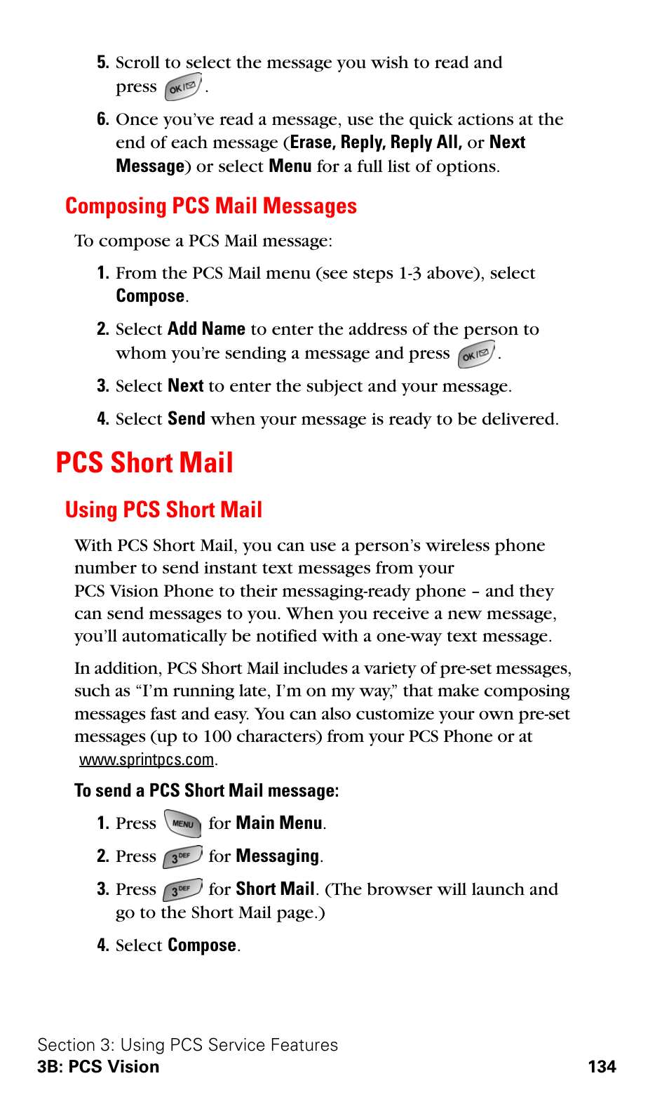 Composing pcs mail messages, Pcs short mail, Using pcs short mail | Samsung A600 User Manual | Page 144 / 186