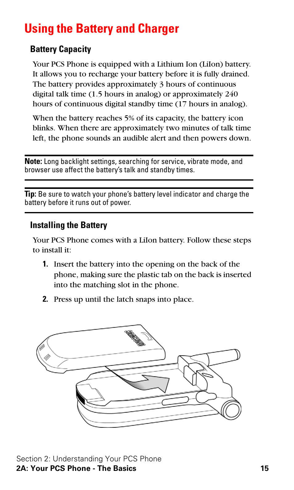 Using the battery and charger | Samsung A600 User Manual | Page 25 / 186