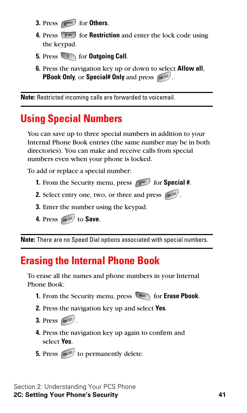 Using special numbers, Erasing the internal phone book | Samsung A600 User Manual | Page 51 / 186