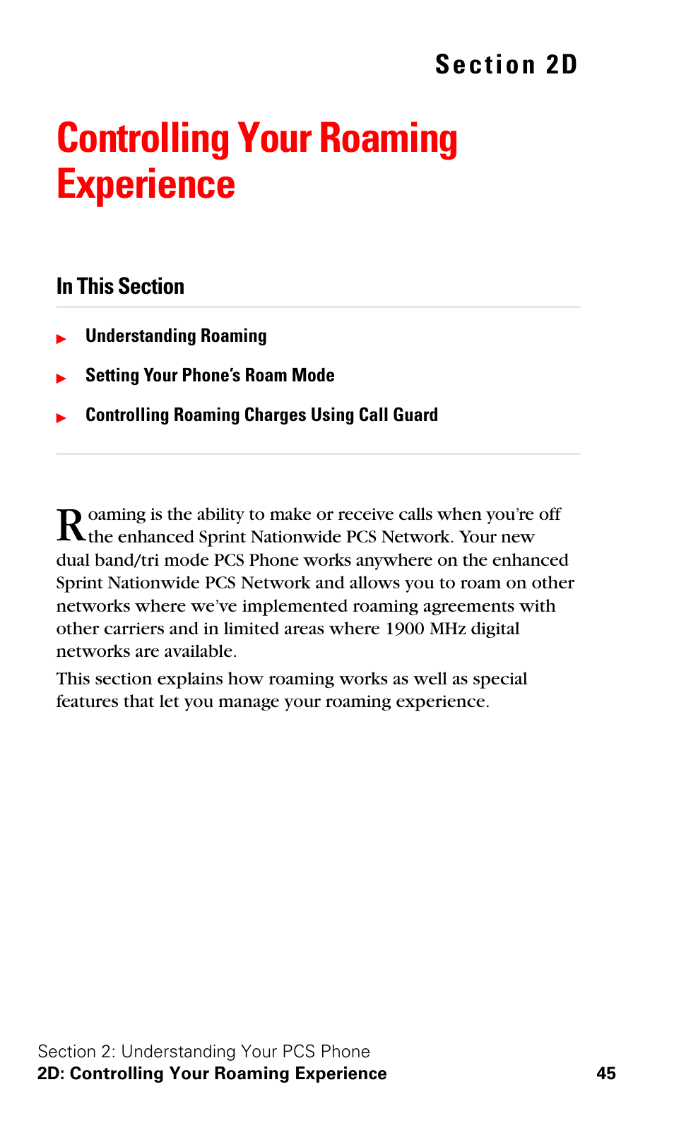 Controlling your roaming experience, 2d. controlling your roaming experience | Samsung A600 User Manual | Page 55 / 186