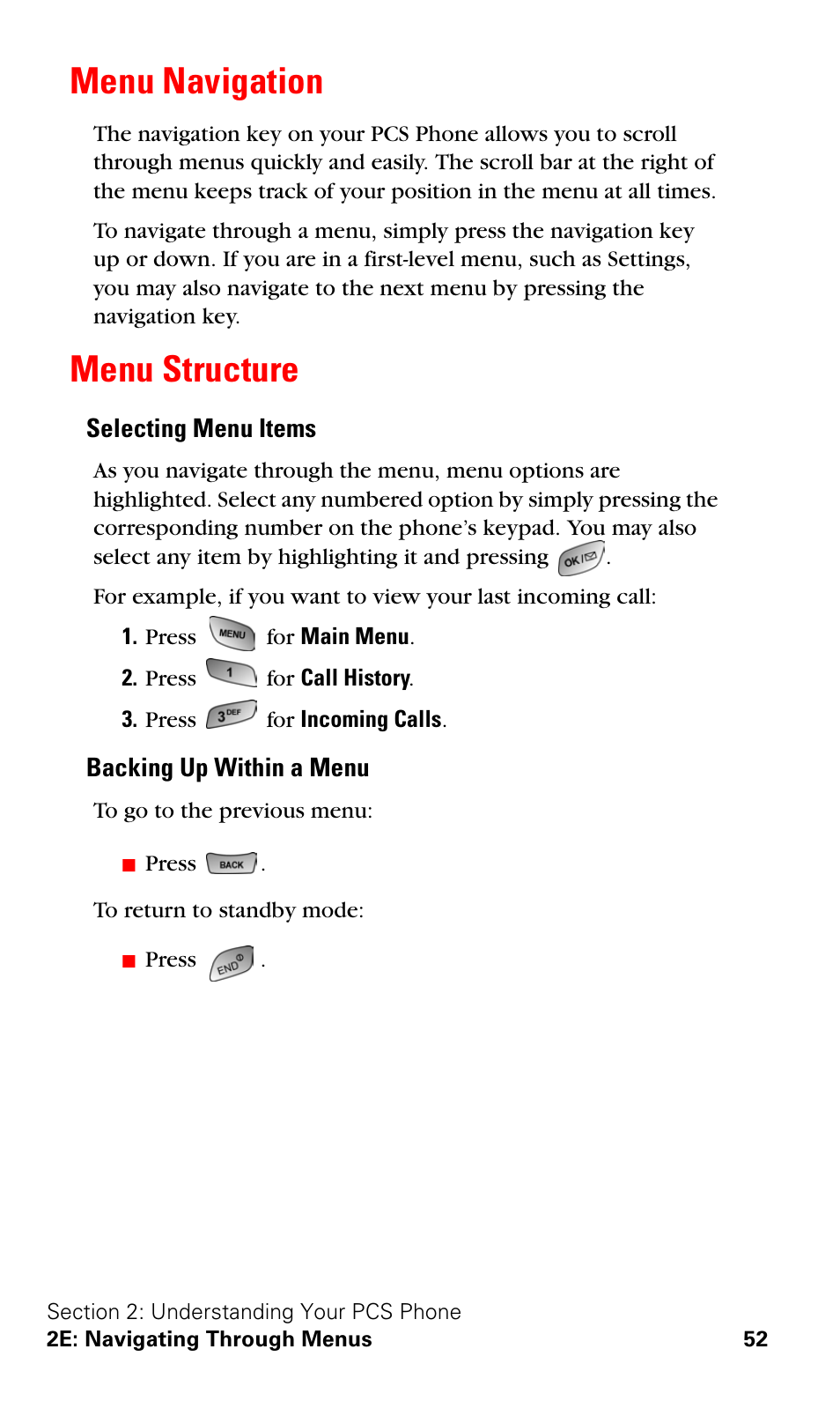 Menu navigation, Menu structure, Menu navigation menu structure | Samsung A600 User Manual | Page 62 / 186