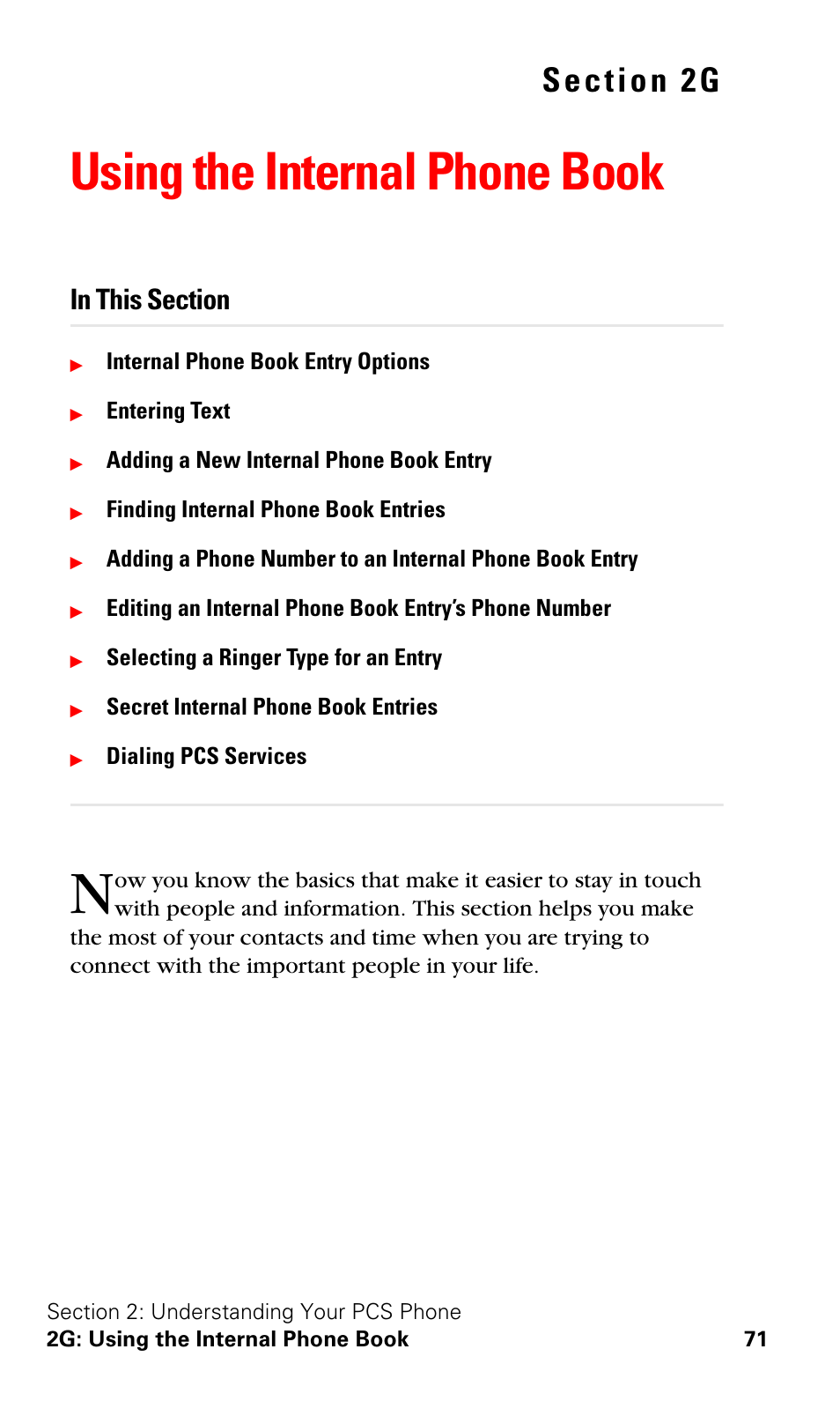 Using the internal phone book, 2g. using the internal phone book | Samsung A600 User Manual | Page 81 / 186