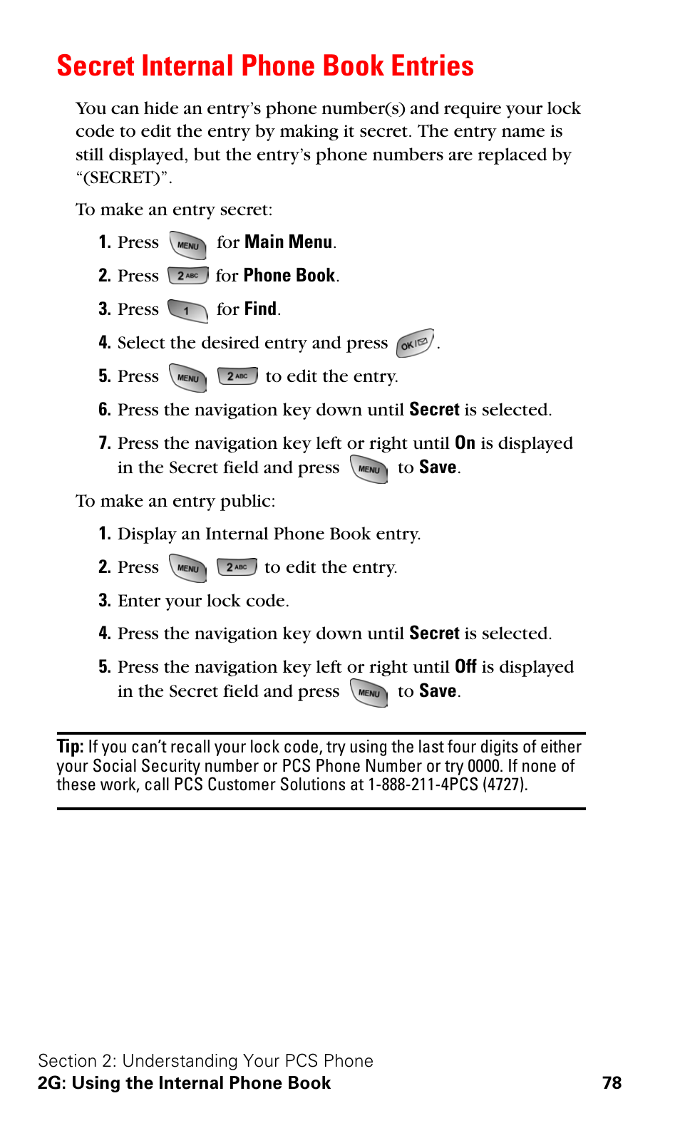 Secret internal phone book entries | Samsung A600 User Manual | Page 88 / 186