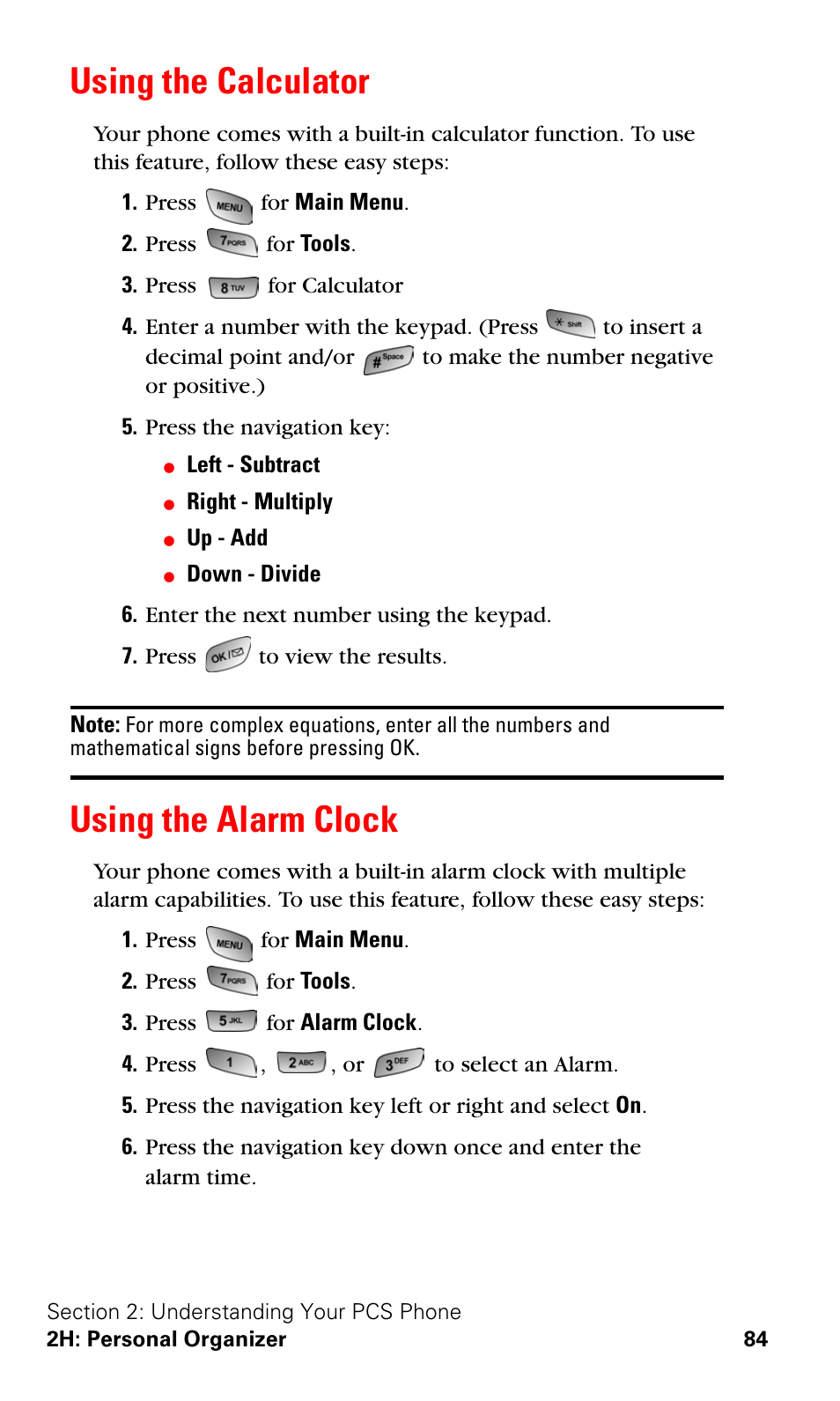 Using the calculator, Using the alarm clock, Using the calculator using the alarm clock | Samsung A600 User Manual | Page 94 / 186