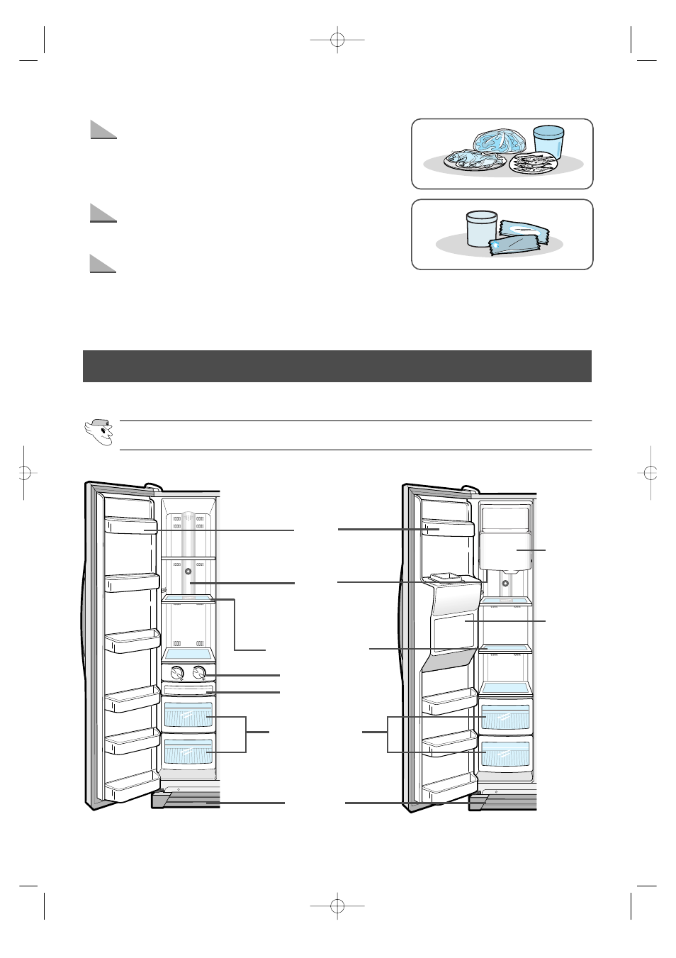 View of your fridge/freezer, Freezer | Samsung SR-S20 User Manual | Page 11 / 16