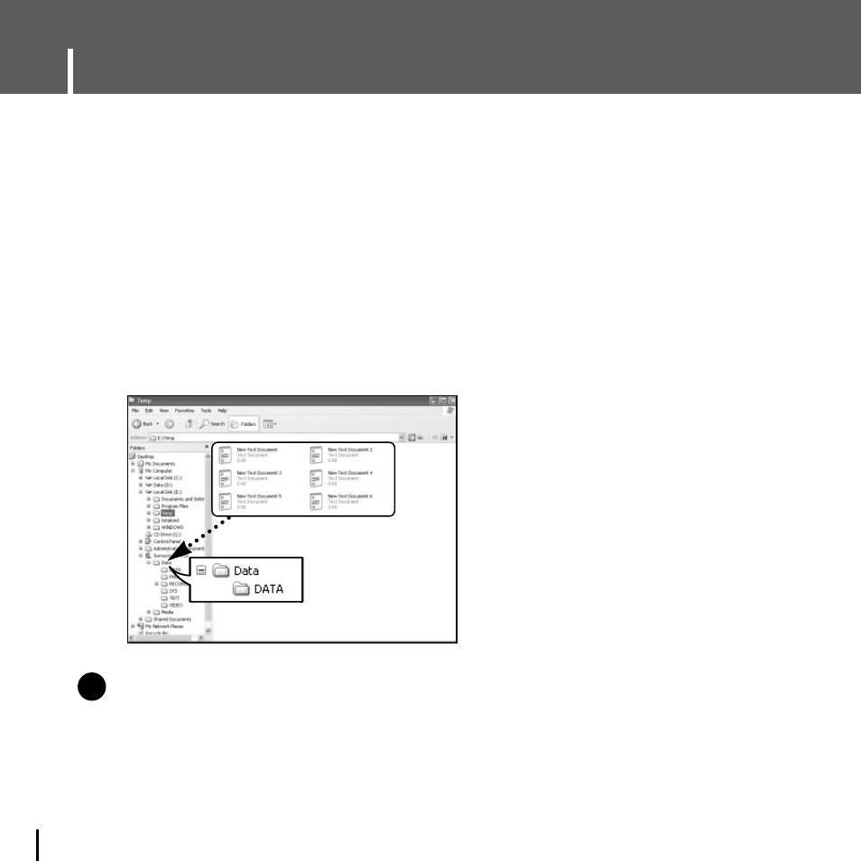 Using the player as a storage device | Samsung YH-J70J User Manual | Page 18 / 84
