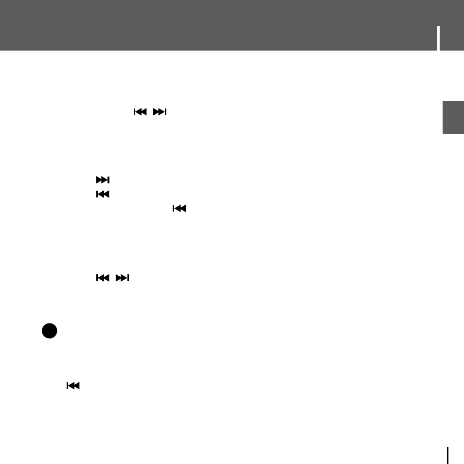 Searching for music/voice files, To search for specific parts during play, To change tracks during play | To change tracks when stopped, Ito search for specific parts during play, Ito change tracks during play, Ito change tracks when stopped | Samsung YH-J70J User Manual | Page 33 / 84