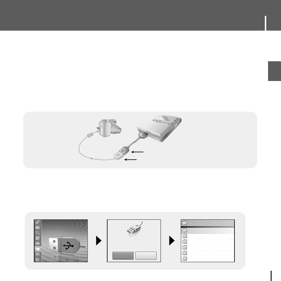 Using usb host, Connecting an external device, Iconnecting an external device | Samsung YH-J70J User Manual | Page 49 / 84